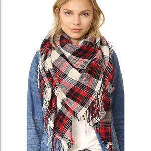 Madewell Plaid Cozy Weave Scarf with Fringe